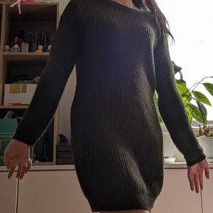 green lulus knit mini dress S